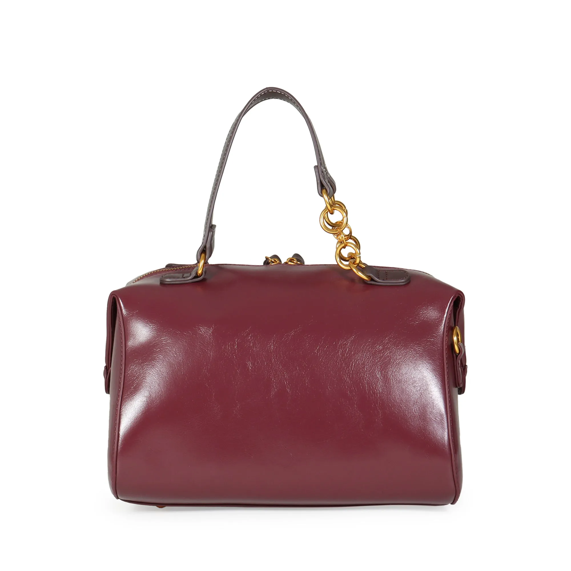 Bolsa Satchel Look Glossy color Rojo Tinto Cloe