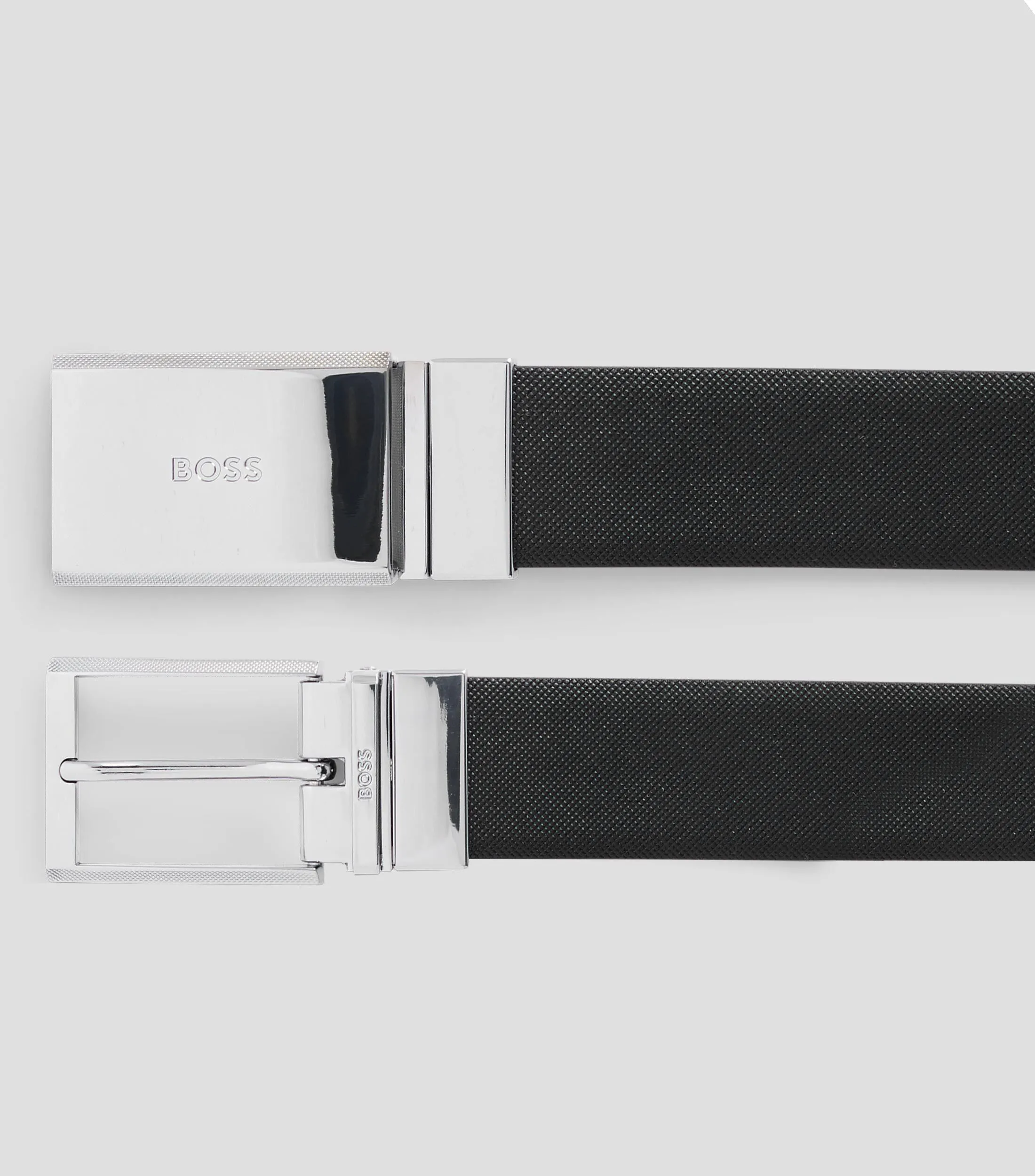 Boss Cinturón de piel italiana con detalle de la marca en la trabilla, en estuche de regalo Hombre