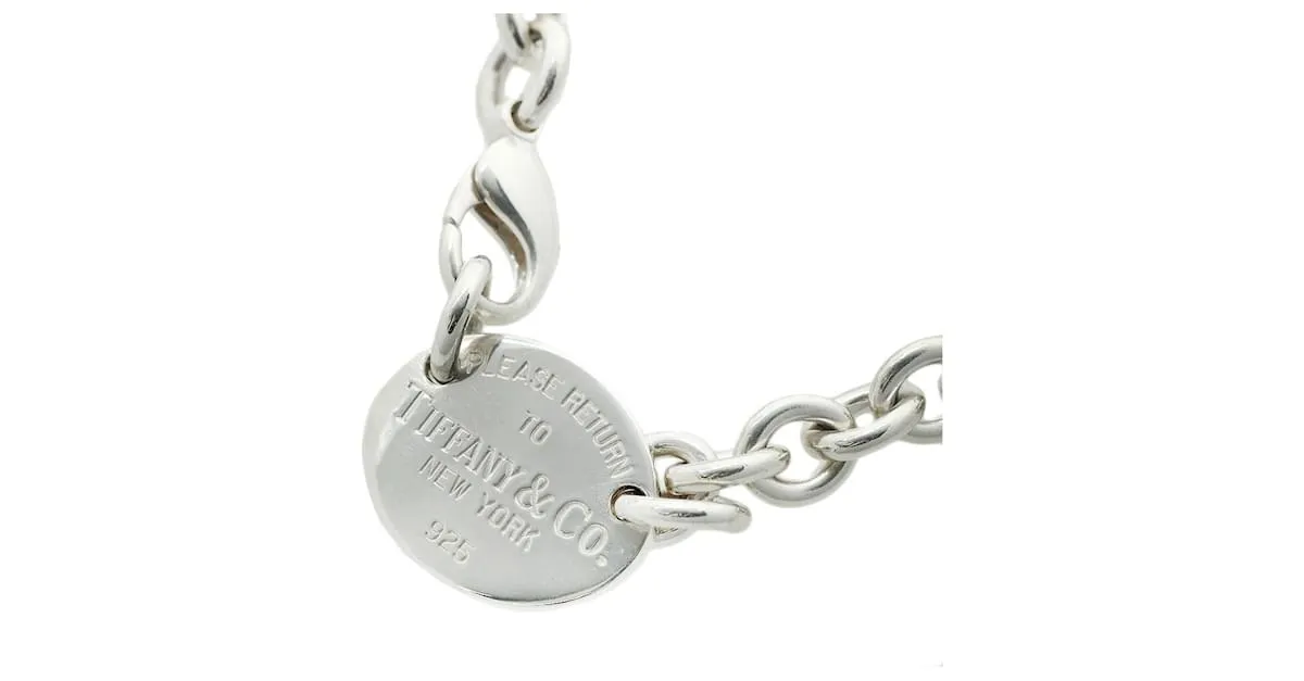 Collar Choker Regreso a Placa Tiffany & Co. Plata 