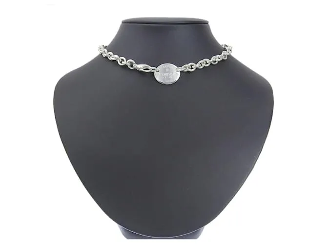 Collar Choker Regreso a Placa Tiffany & Co. Plata 
