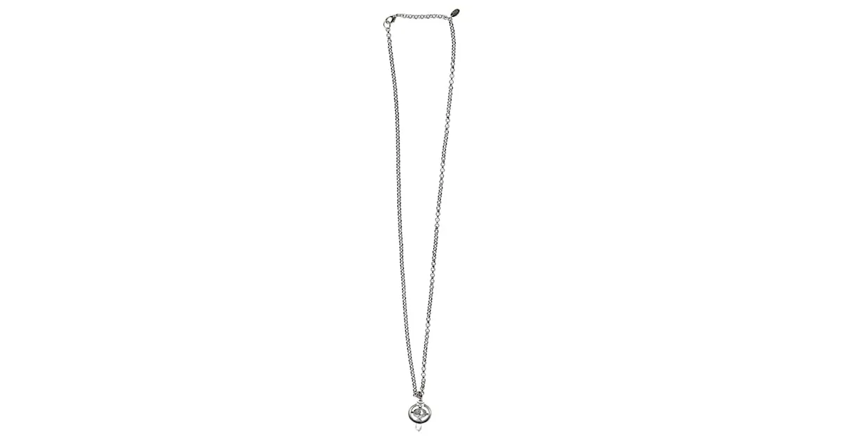 Collar con gota de cristal de orbe de Vivienne Westwood Plata Metálico 