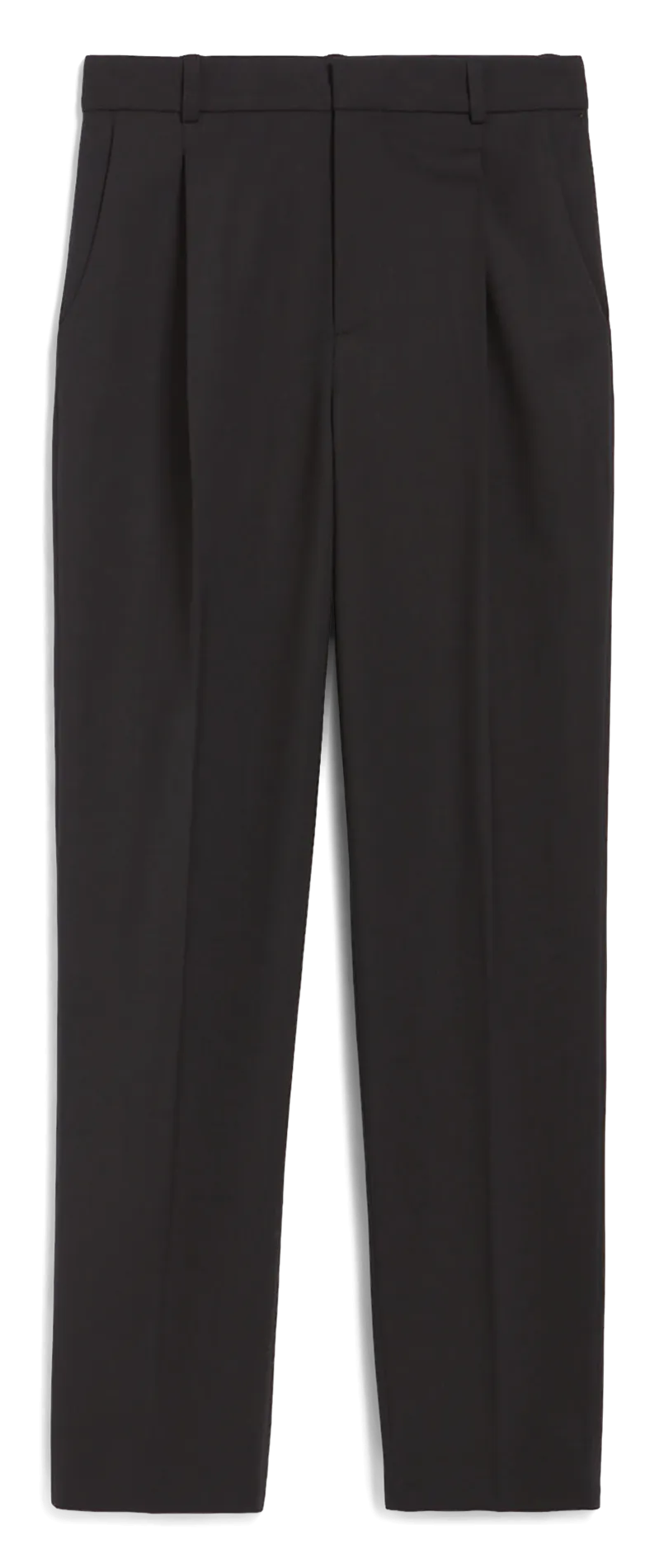 DUDE - Pantalón de pinzas recto de mezcla de viscosa en negro