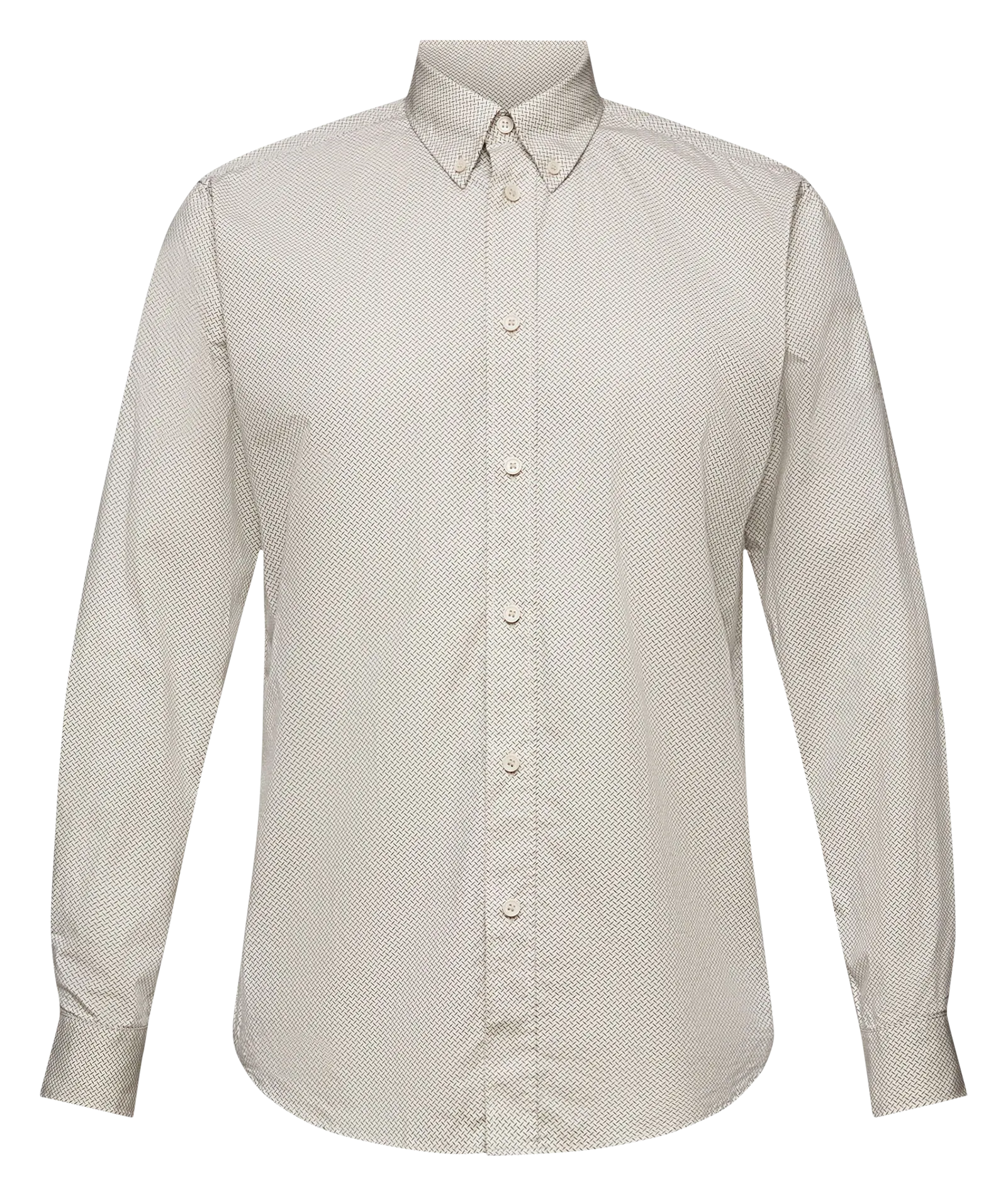 ESPRIT Camisa de algodón con cuello clásico en beige