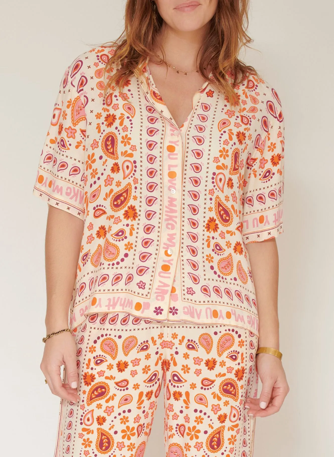 MKT CONTINI - Camisa recta estampada en blanco