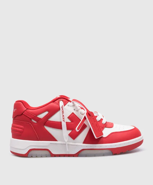 Off-White Out Of Office red leather sneakers