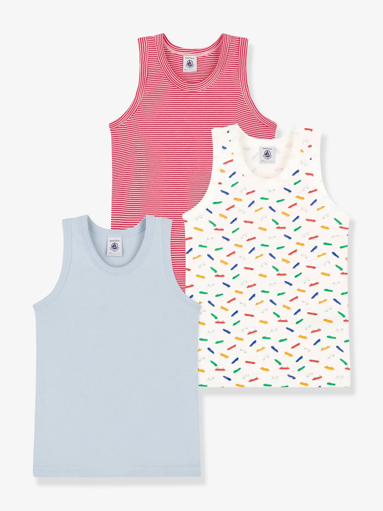 Pack de 3 camisetas de tirantes PETIT BATEAU