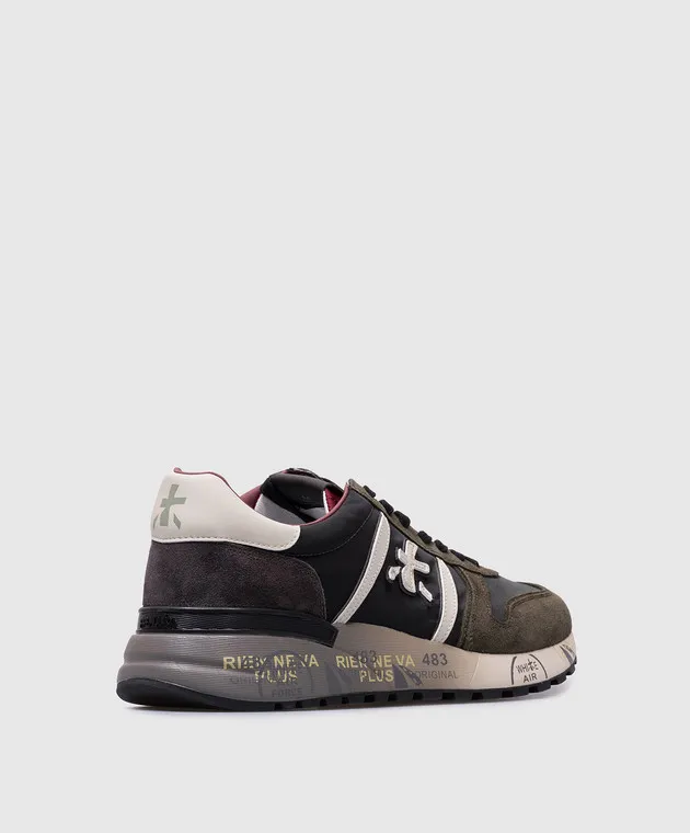Premiata LANDER combined sneakers in khaki color