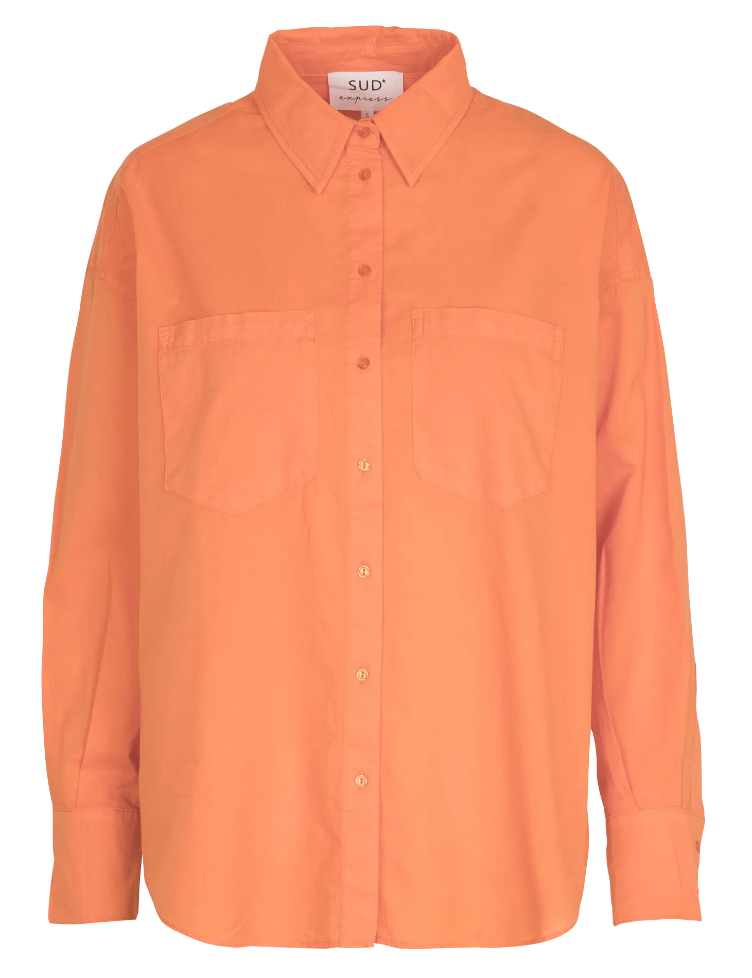 SUD EXPRESS CHARLISE - Camisa de algodón con cuello clásico en naranja