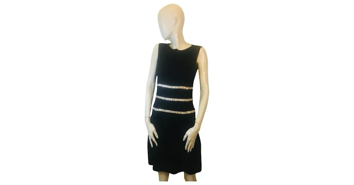 vestido Azzaro con strass Negro 