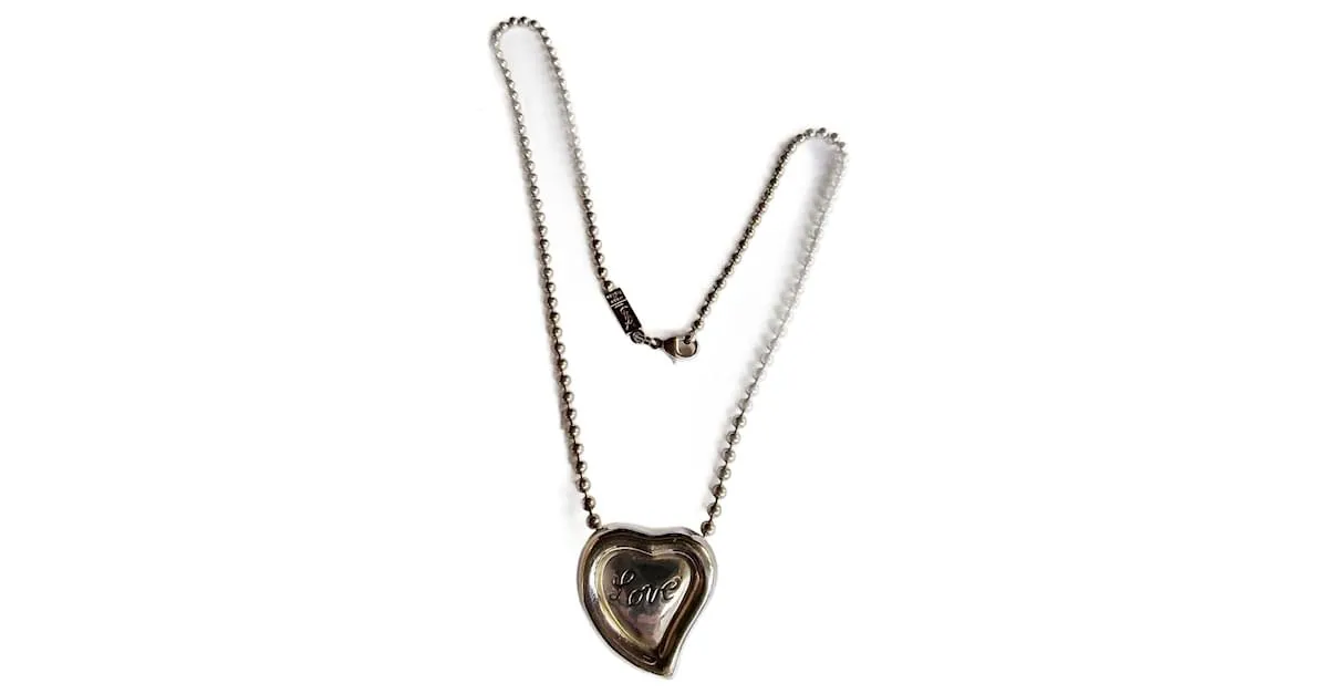 Yves Saint Laurent Collar Vintage Love de plata 